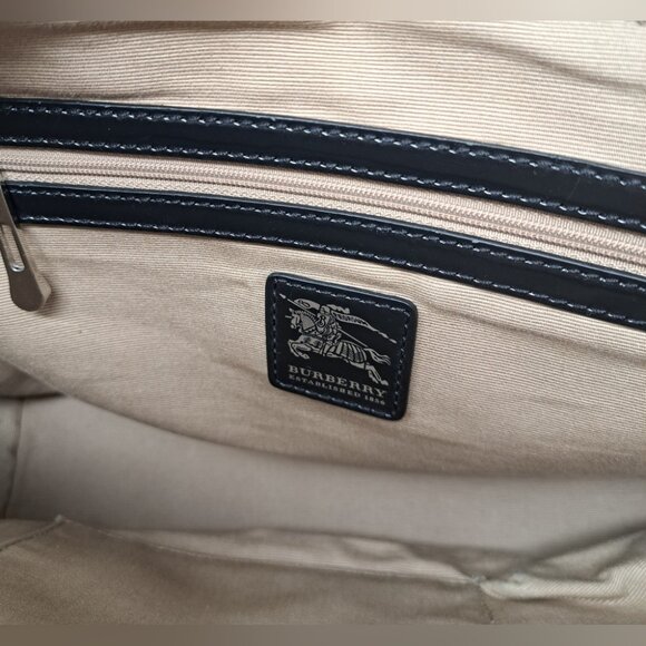 Burberry Tote Handle Bag Handbag Satchel Vintage Y2K Nova Check 13" x 10.5' - Picture 7 of 15